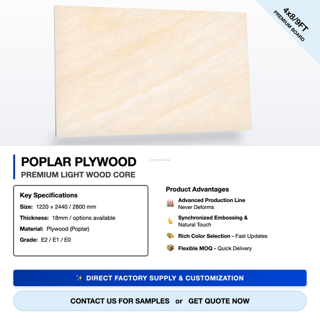 China Commerical Poplar Plywood