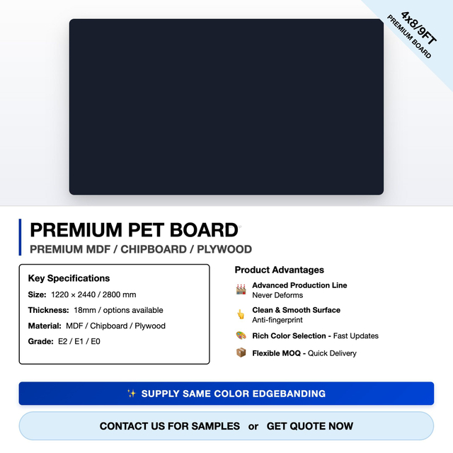 PET MDF 18 mm1220*2800 PET board