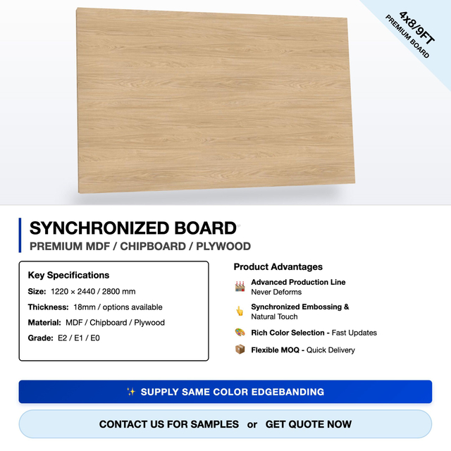 High Quality Melamine MDF Board 4*8 4*9 or as request E0 E1 E2 for Wall Panels Interior Decoration